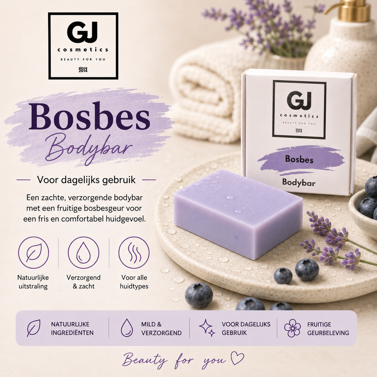 Bodybar Bosbes – Voedende en Verfrissende Natuurlijke Zeep
