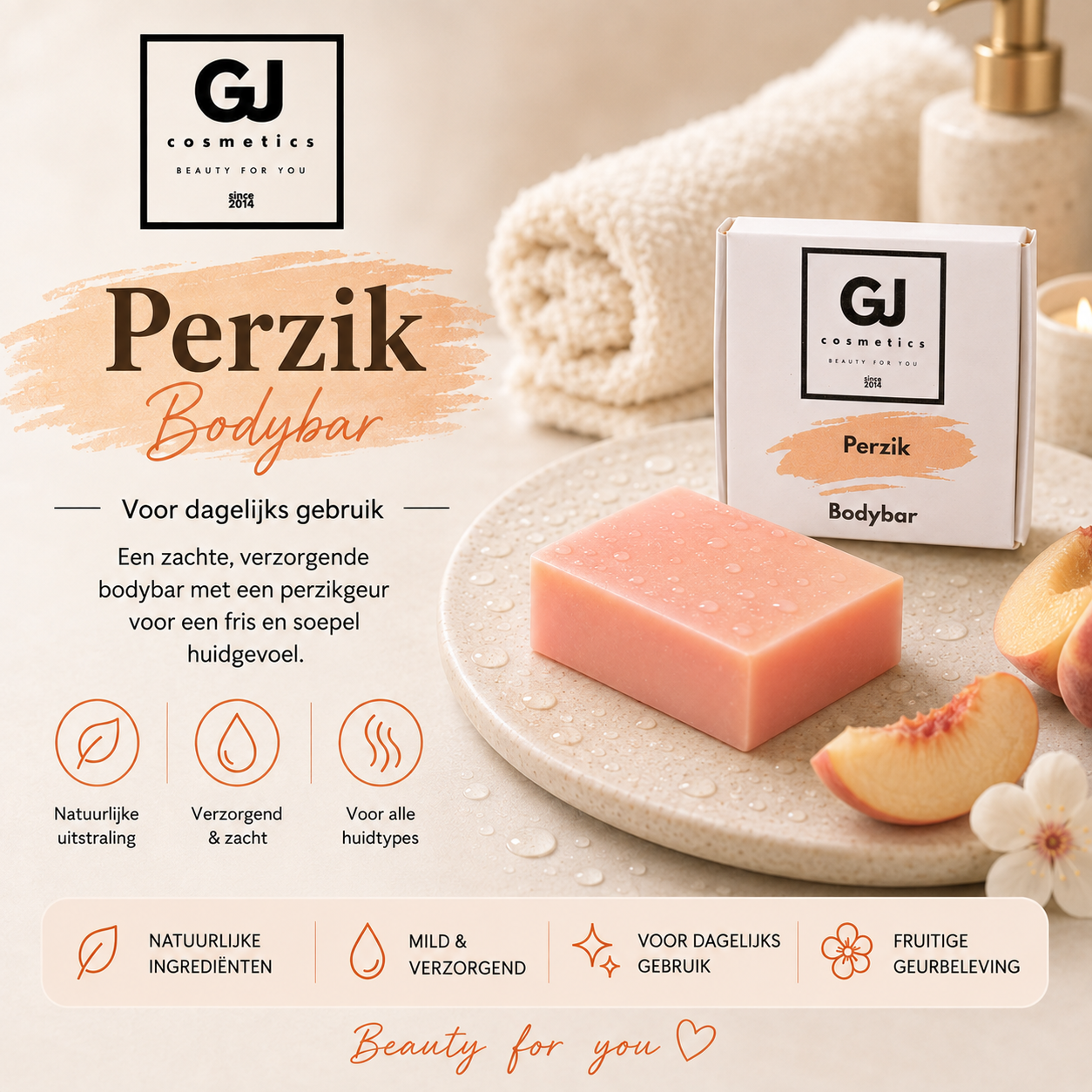 Bodybar Perzik – Voedende en Verfrissende Natuurlijke Zeep