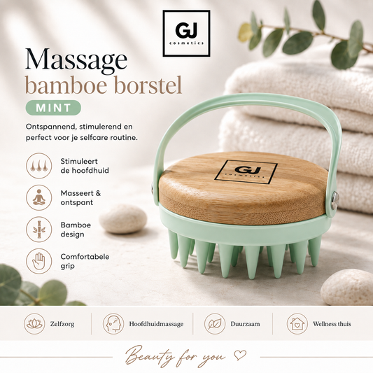 Massage bamboe borstel - Mint