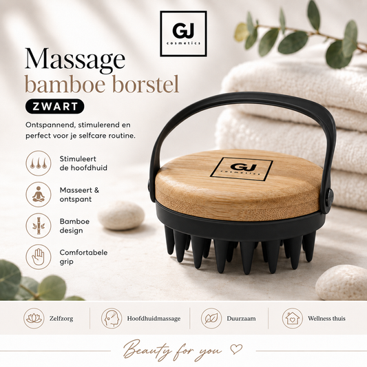 Massage bamboe borstel - Zwart