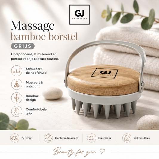 Massage bamboe borstel - Grijs