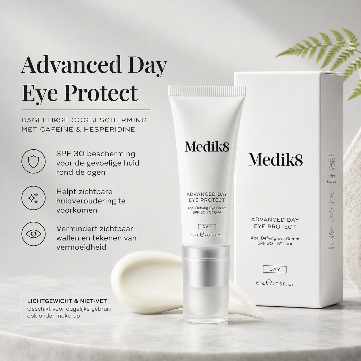 Medik8 Ogen & Lippen | Advanced Day Eye Protect™ SPF30 15ml – Anti-Aging Oogcrème met 5★ UVA tegen Donkere Kringen, Wallen & Fijne Lijntjes
