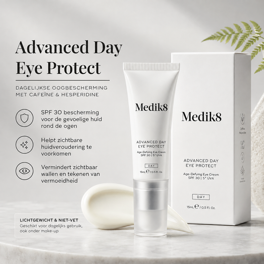 Medik8 Ogen & Lippen | Advanced Day Eye Protect™ SPF30 15ml – Anti-Aging Oogcrème met 5★ UVA tegen Donkere Kringen, Wallen & Fijne Lijntjes
