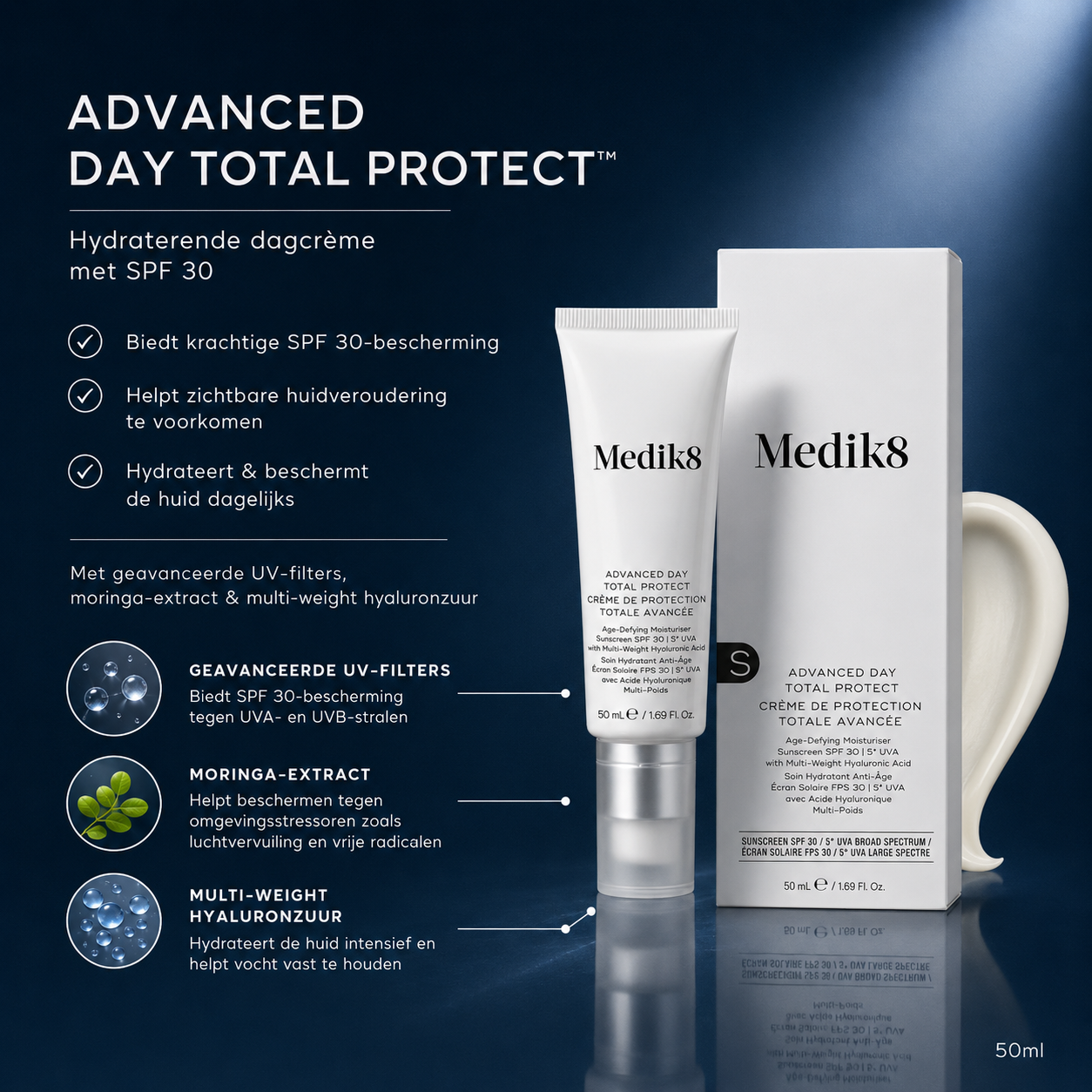 Medik8 Dagcrème | Advanced Day Total Protect™ – SPF30 5★ UVA – Hydraterende Anti-Aging Dagcrème – 50ml