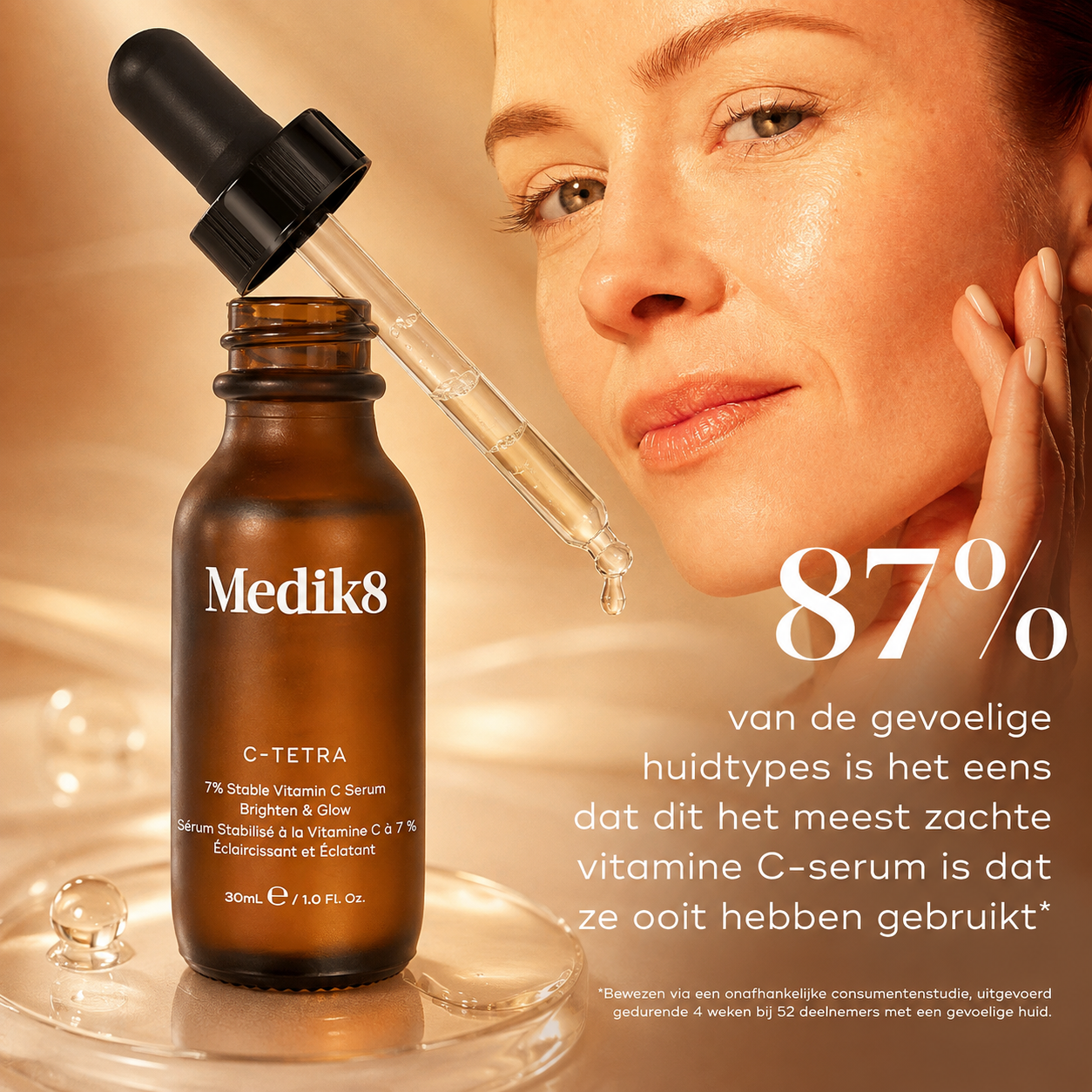 Medik8 Serum | C-Tetra® 30ml – 7% Vitamine C Serum met Vitamine E voor Glow, Egalere Teint & Fijne Lijntjes